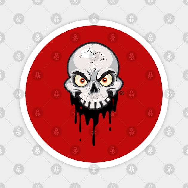 Grey Skull Magnet by Goin Ape Studios